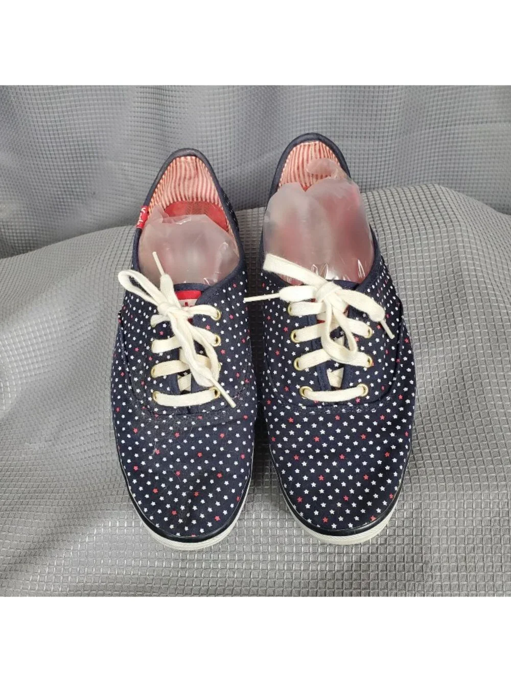 Keds Womens Size 8 Sneakers Shoes Star Print Lace Up Casual Canvas Patriotic Fun